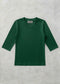 MICRORIBBED V-NECK 3/4 SLEEVES - GREEN