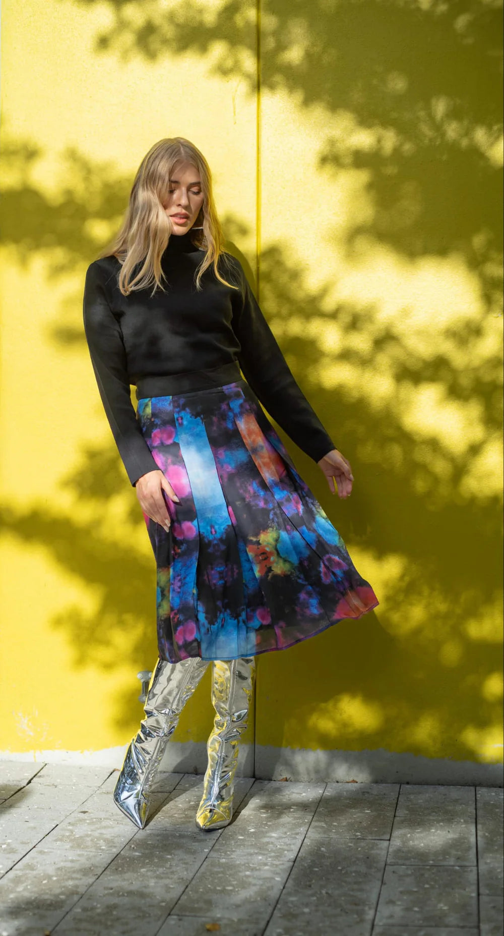 CREPE SPLASH SKIRT