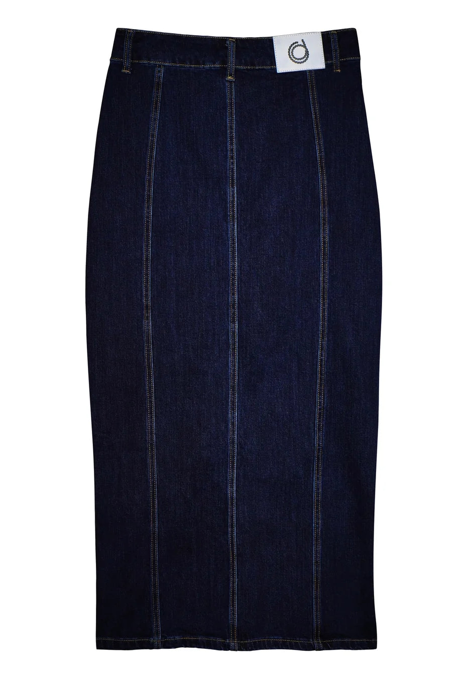 BLUE PANEL STRETCHY DENIM SKIRT