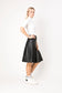 BLACK PANEL PLEATHER SKIRT