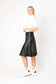 BLACK PANEL PLEATHER SKIRT