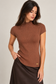 KNIT MOCK-NECK WITH CAP SLEEVES AVAILABLE IN 2 COLORS