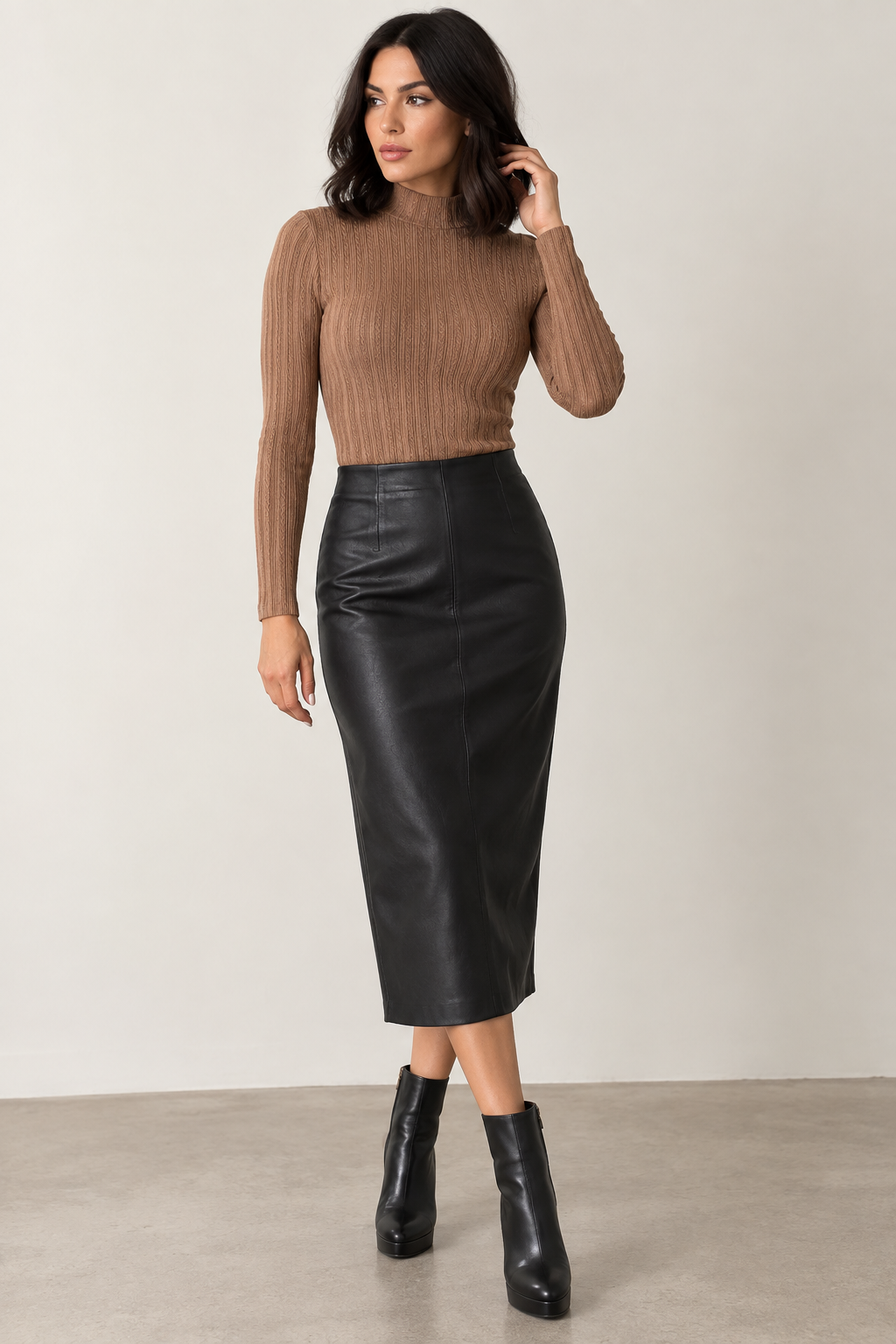 TEXTURED MOCK NECK AVAILABLE IN 7 COLORS