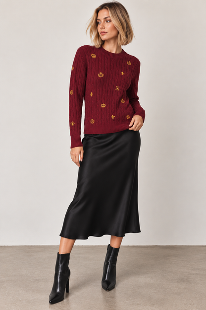 MOTIF SWEATER AVAILABLE IN 2 COLRS