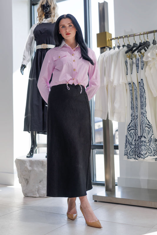 PINK TRIPE BLOUSE