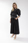 BLACK CONTRAST EMBROIDERED DRESS