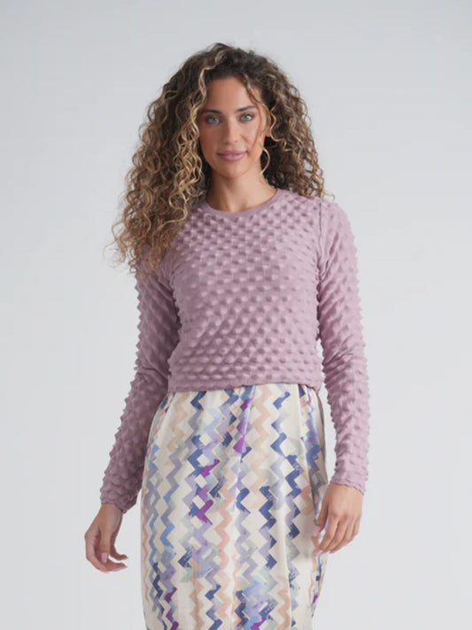 MAUVE POP CORN TOP KNIT