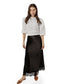 WHITE KNIT CENTER WITH COTTON SLEEVES