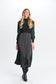 BLACK SATIN WITH KNIT UPPER DRESS