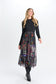 UPPER BLACK COTTON WITH COLORFUL MIXED MEDIA MESH SKIRT DRESS