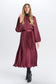 MAROON SATIN PLEATED SKIRT