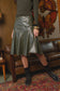 OLIVEC DROP HEM LEATHER SKIRT