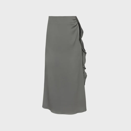 GREY STEEL SATIN SLIP SKIT