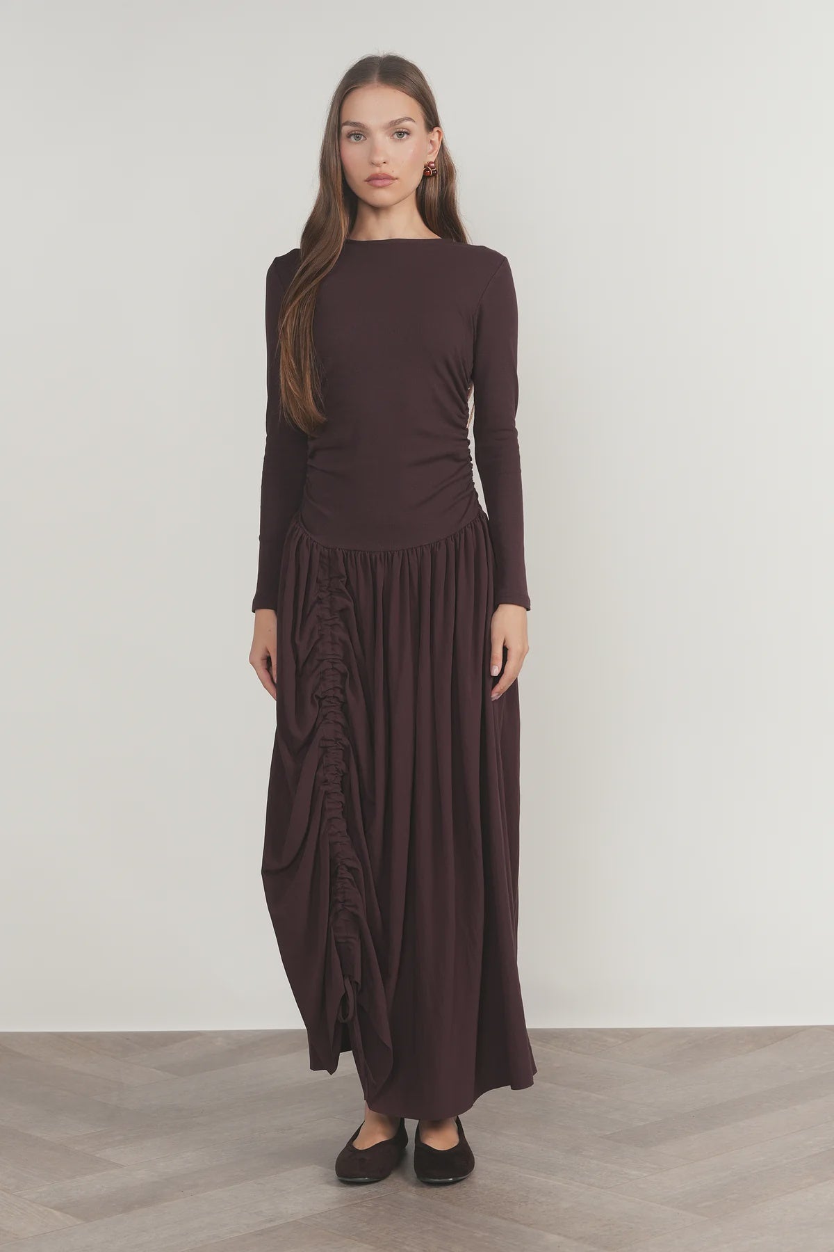 EGGPLANT SAVOY DRESS