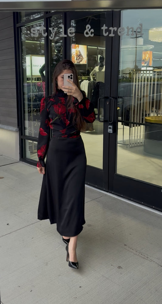 WRAP RUCHED NECKLINE BLOUSE