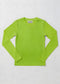 MICRORIBBED V-NECK LONG SLEEVES - LIME