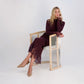 BURGUNDY LACE KNIT SET