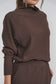 BROWN WAFFLE MOCKNECK TOP