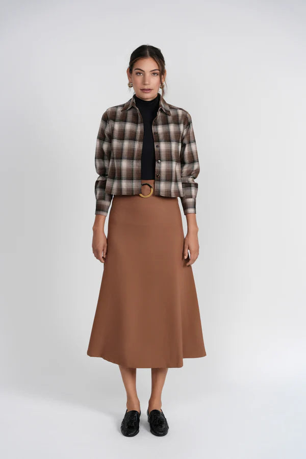 MAXI ALINE SKIRT WITH SELF FABRIC BELT