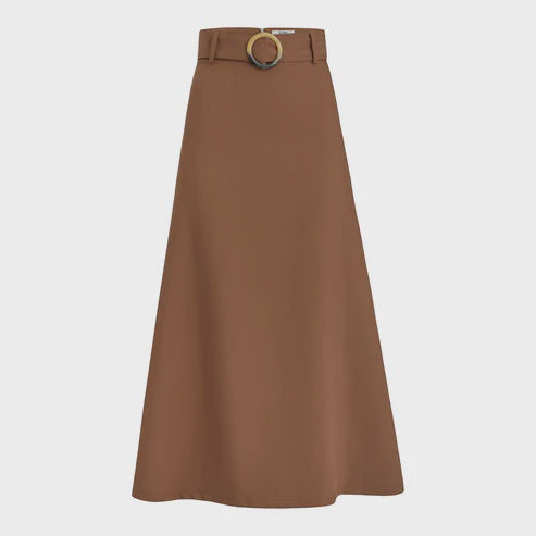 MAXI ALINE SKIRT WITH SELF FABRIC BELT