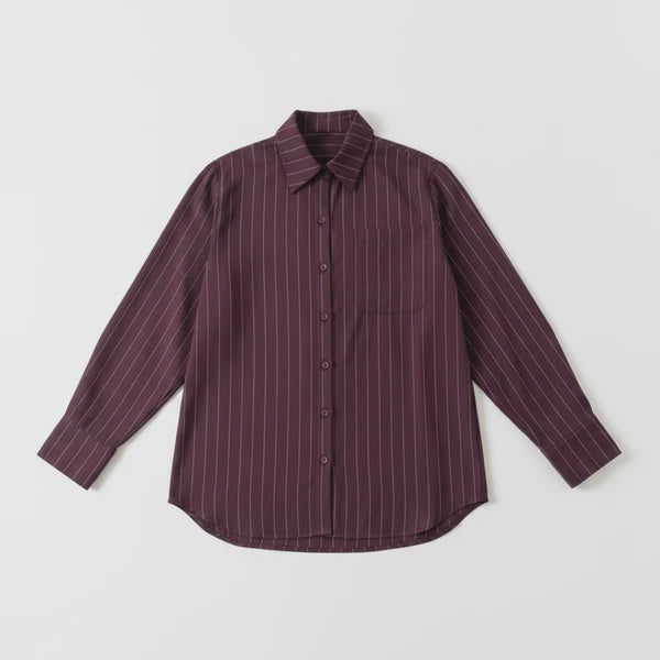 BURGUNDY PINSTRIPE VERBIER TOP