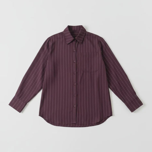 BURGUNDY PINSTRIPE VERBIER TOP