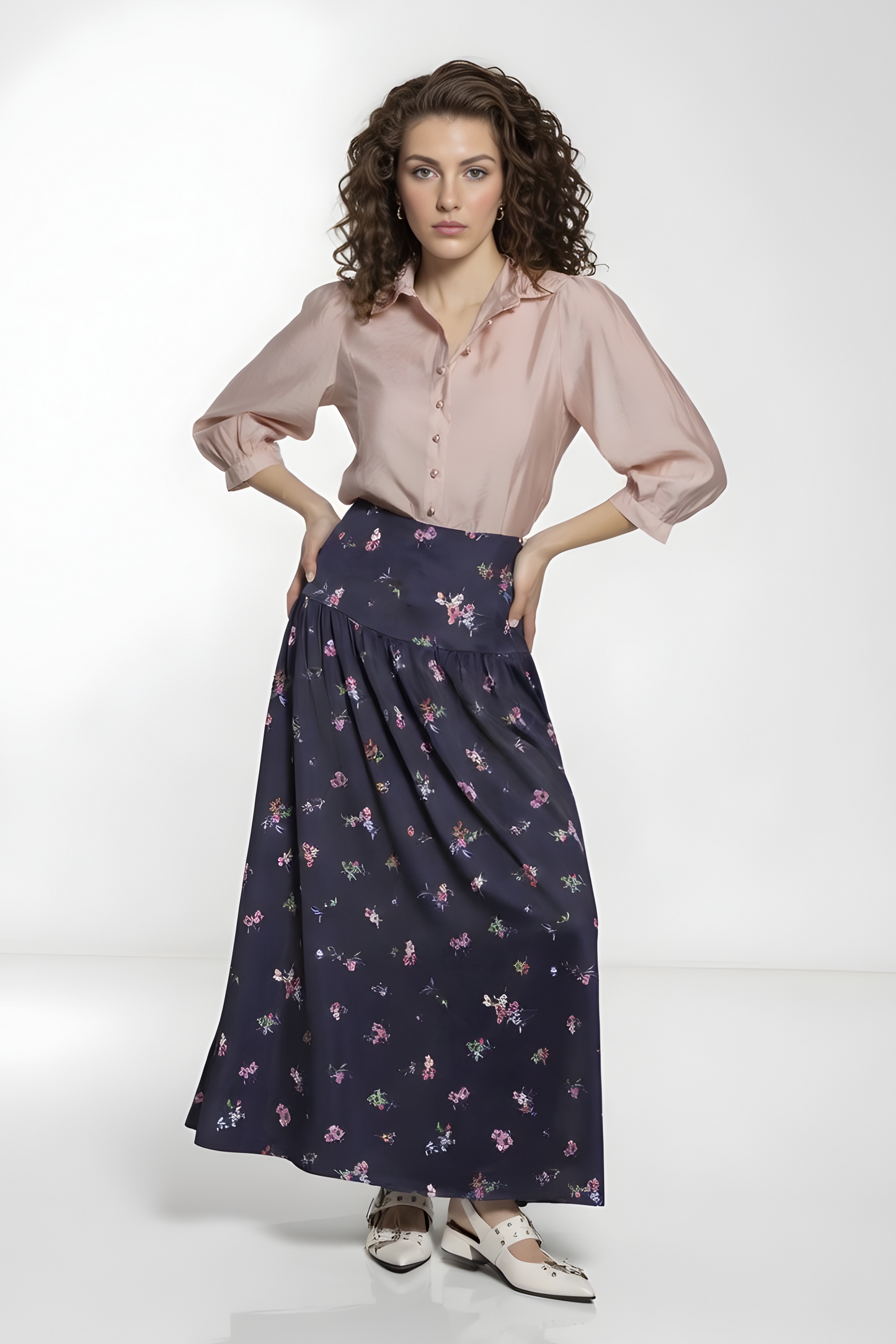 FLORAL SKIRT AVAILABLE IN2 COLORS