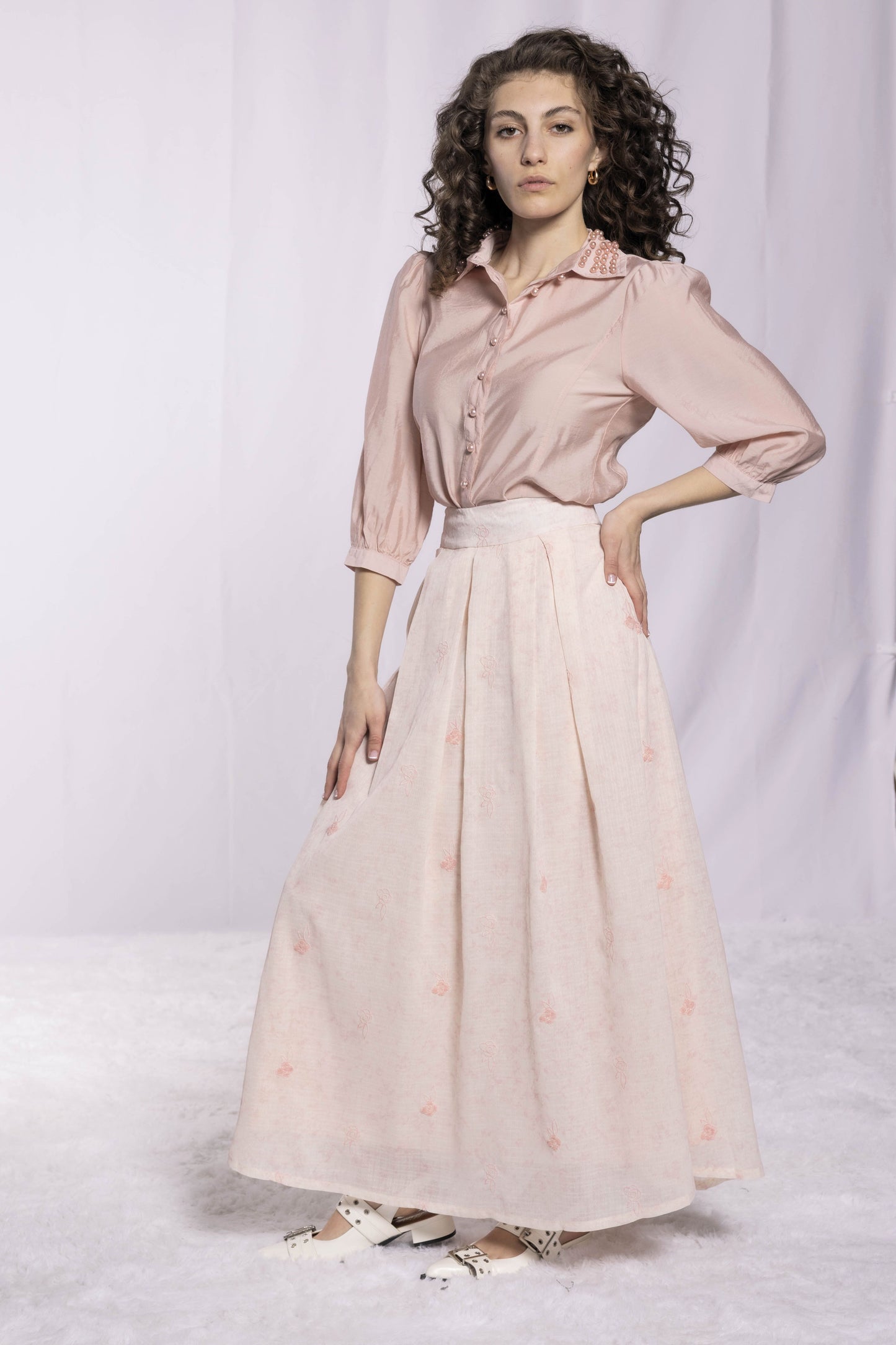 PEARL COLLARED TOP AVAILABLE IN 4 COLORS