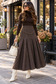 PLEATED DENIM SKIRT WITH STITCHED YOLK DETAIL AVAILABLE 3 COLORS