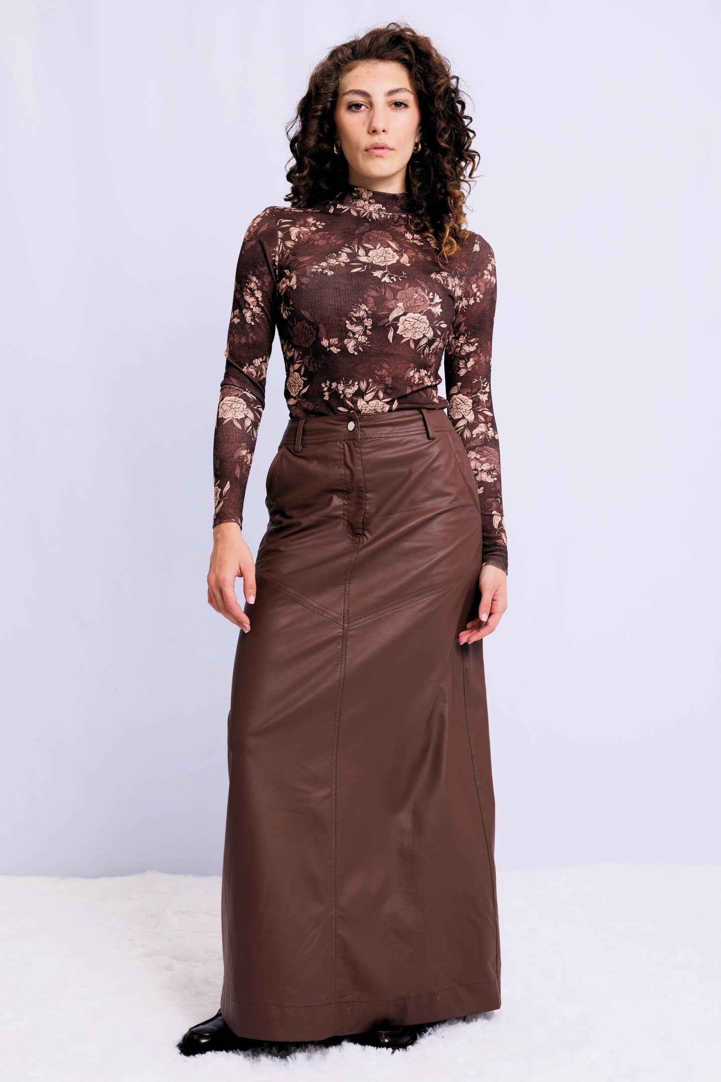 PRINTED MICRO-RIBBED MOCKNECK TOP AVAILABLE IN 5 PRINTS