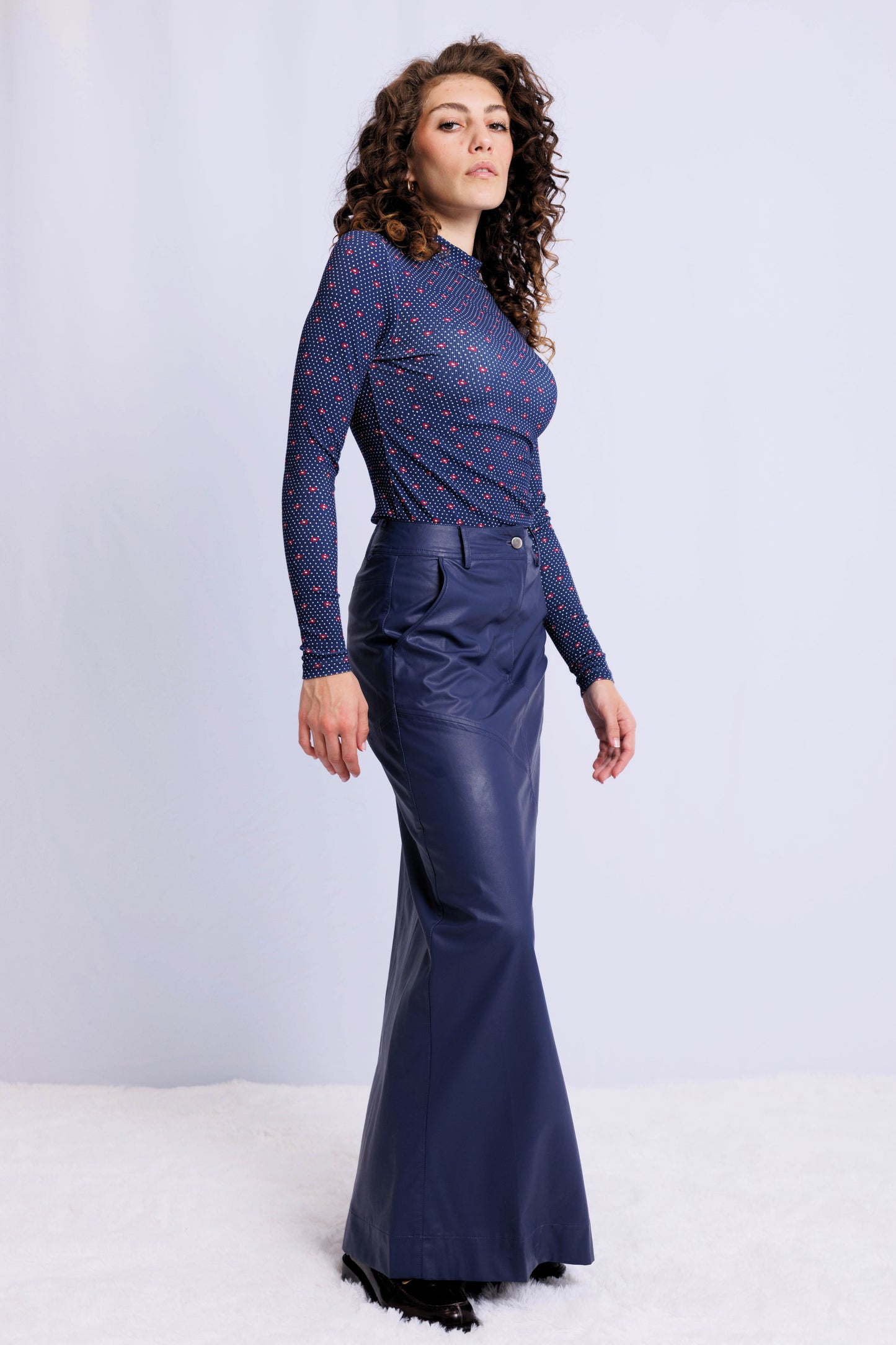 PRINTED MICRO-RIBBED MOCKNECK TOP AVAILABLE IN 5 PRINTS