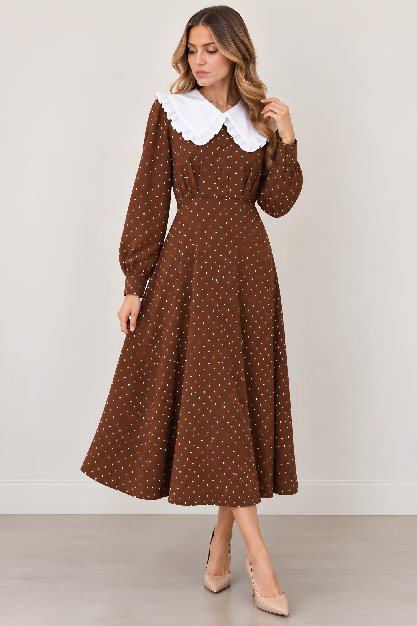 VINTAGE POLKA DOT DRESS AVAILABLE IN2 COLORS