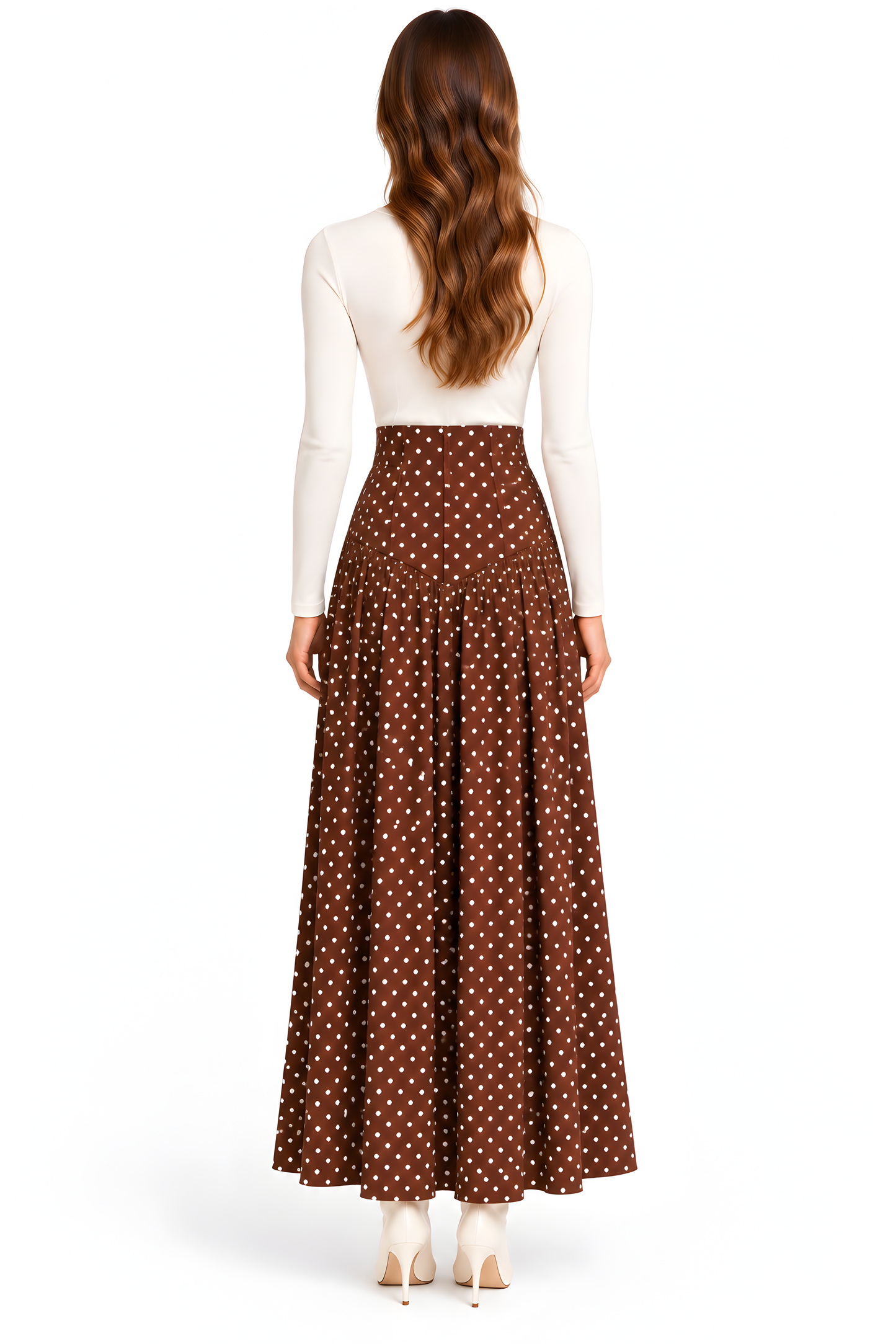 PLEATED POLKA DOT SKIRT AVAILABLE IN 3 COLORS