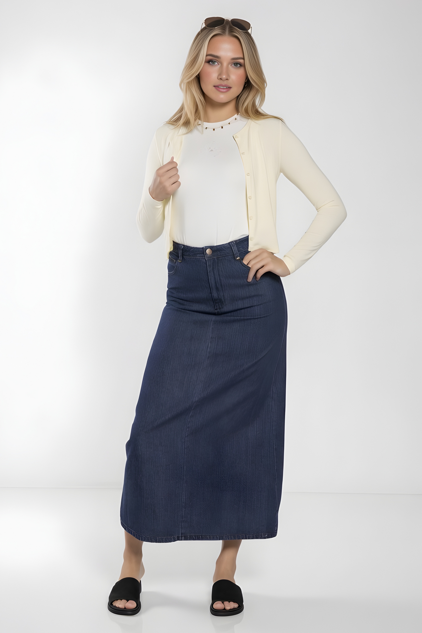 MICRORIBBED CARDIGAN- BUTTER