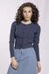MICRORIBBED CARDIGAN- NAVY