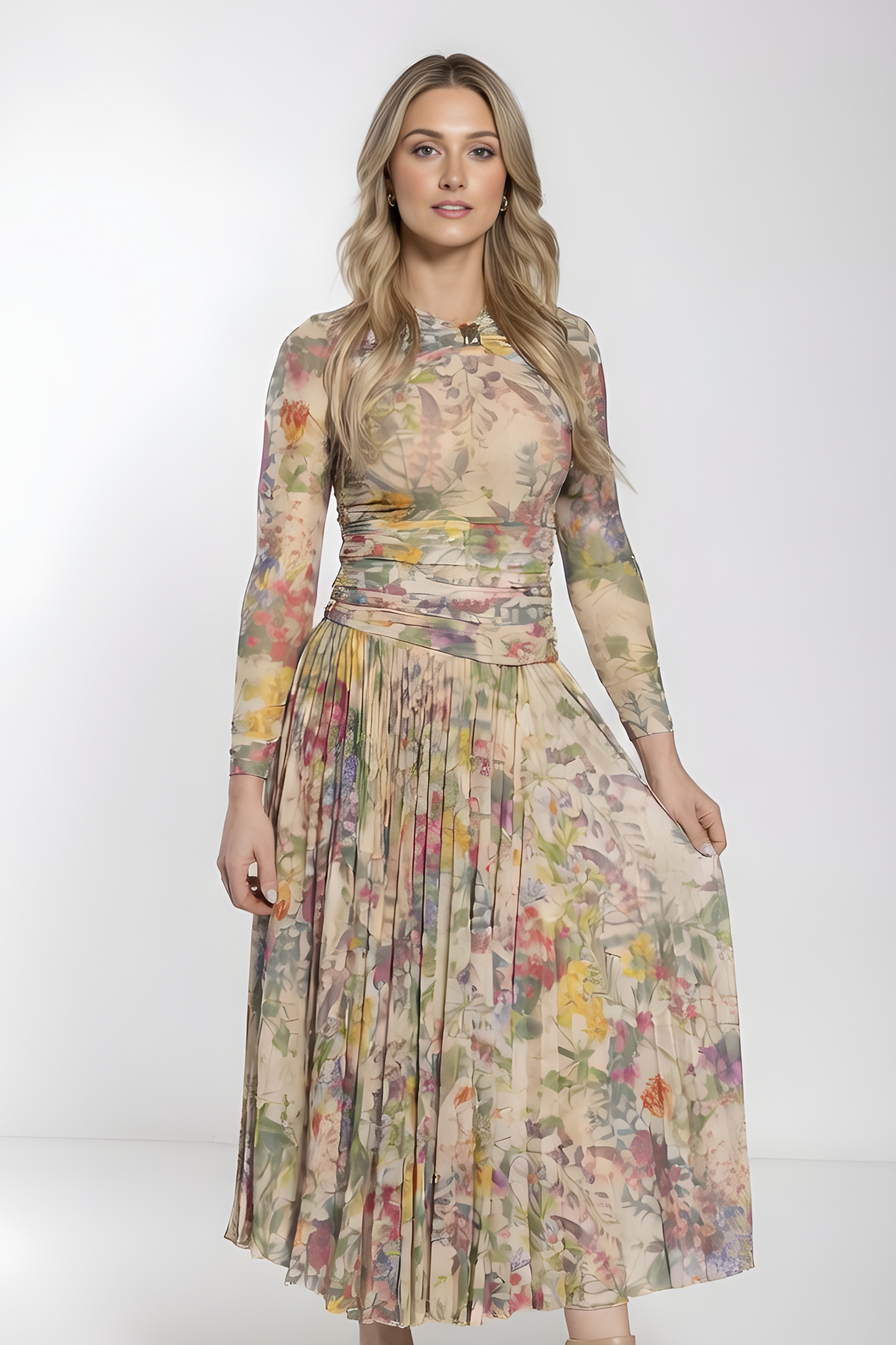 FLORAL MESH DRESS AVAILABLE IN 3 COLORS