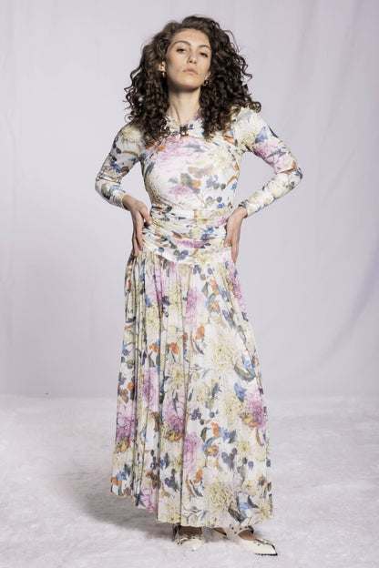 FLORAL MESH DRESS AVAILABLE IN 3 COLORS