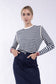 NAVY AND CREAM STRIPED CONTRAST TEE