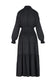 BLACK SILK MAXI DRESS WITH RUCHED WAIST