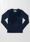 MICRORIBBED V-NECK LONG SLEEVES -   NAVY