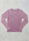 MICRORIBBED V-NECK LONG SLEEVES -    ROSE