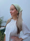 SOLID FLORAL EMBROIDERY BANDANA PISTACHIO