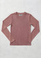 MICRORIBBED V-NECK LONG SLEEVES - TRUFFLE