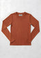MICRORIBBED V-NECK LONG SLEEVES - TOFFE