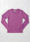 MICRORIBBED V-NECK LONG SLEEVES - VIOLET