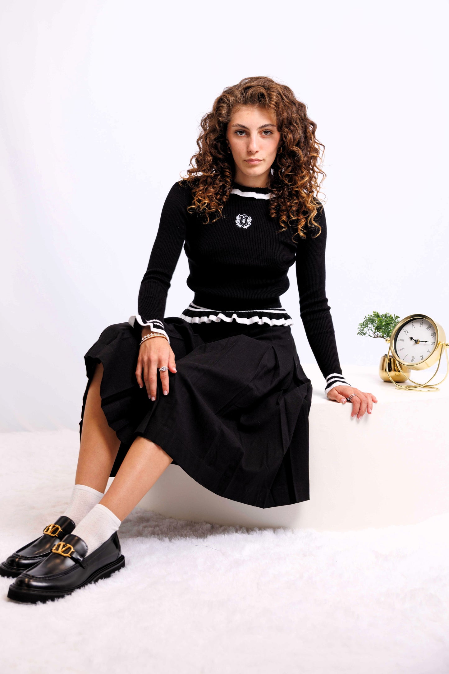 RUFFLE TRIM SWEATER AVAILABLE IN 3 COLORS