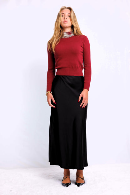 SWEATER WITH RHINESTONE DETAIL AVAILABLE IN 2 COLORS