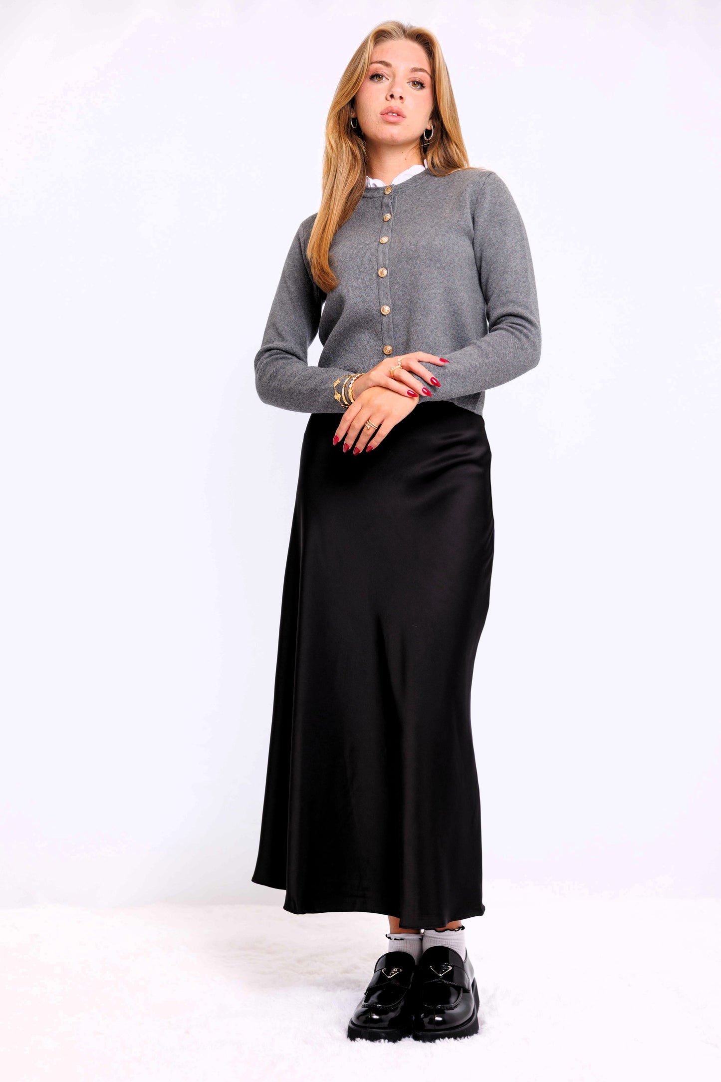 CARDIGAN WITH FRILLY COLLAR AVAILABLE IN 3 COLORS
