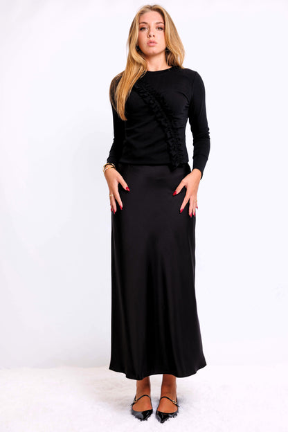 RUFFLE DETAIL TOP AVAILABLE IN 2 COLORS