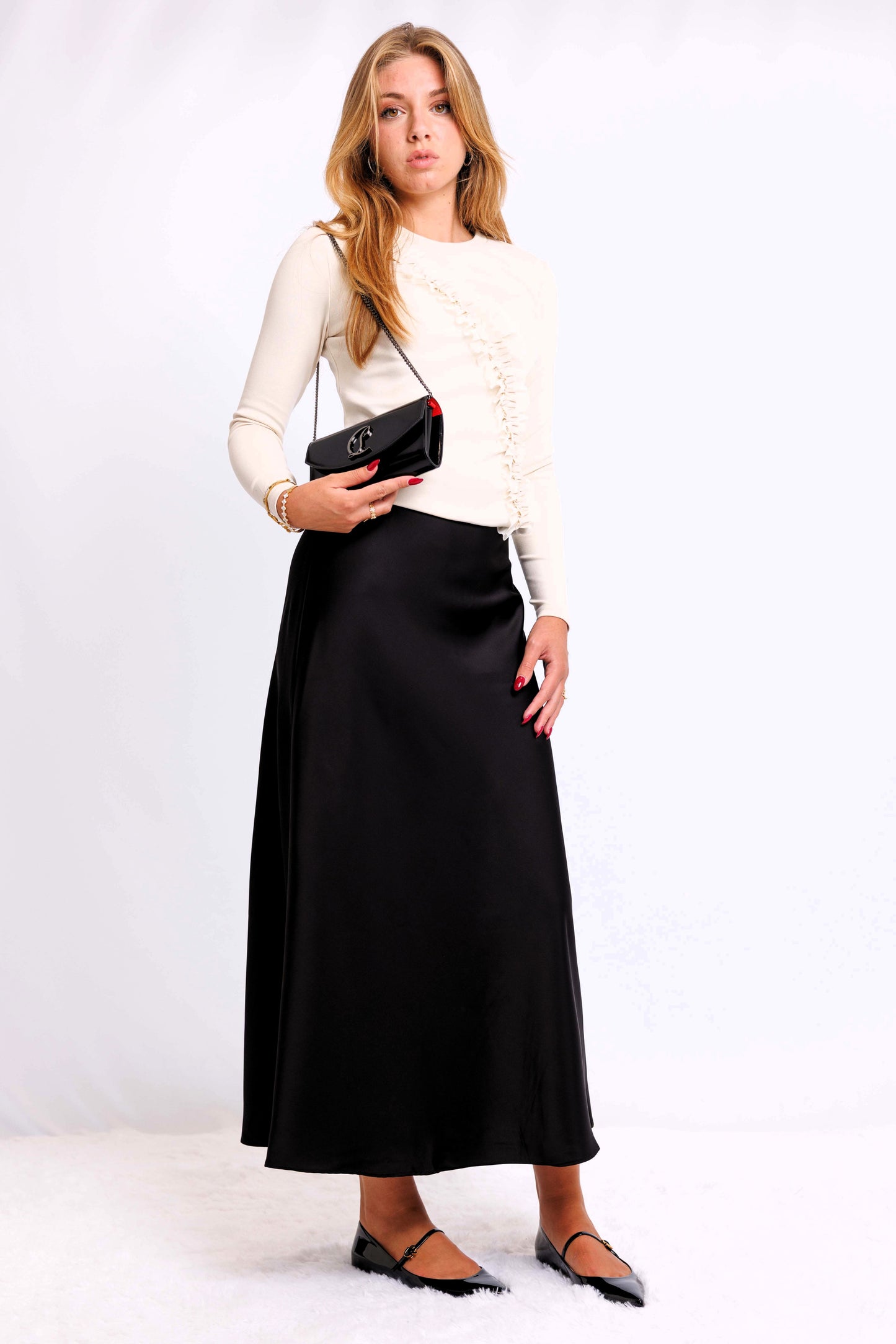 RUFFLE DETAIL TOP AVAILABLE IN 2 COLORS
